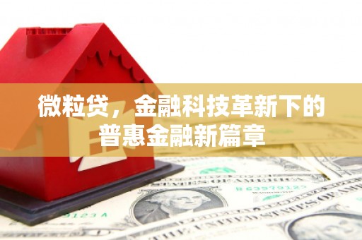 江孜微粒贷，金融科技革新下的普惠金融新篇章