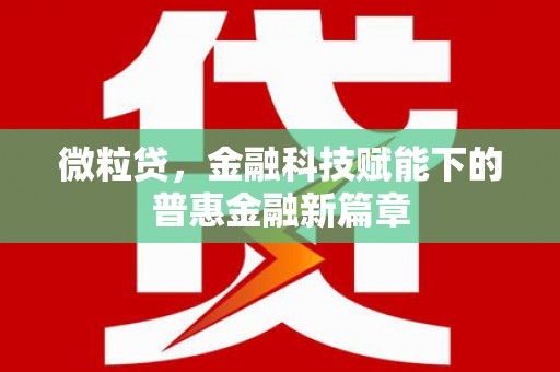 江孜微粒贷，金融科技赋能下的普惠金融新篇章