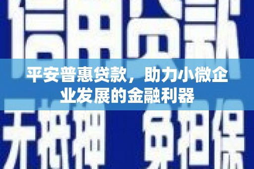 江孜平安普惠贷款，助力小微企业发展的金融利器